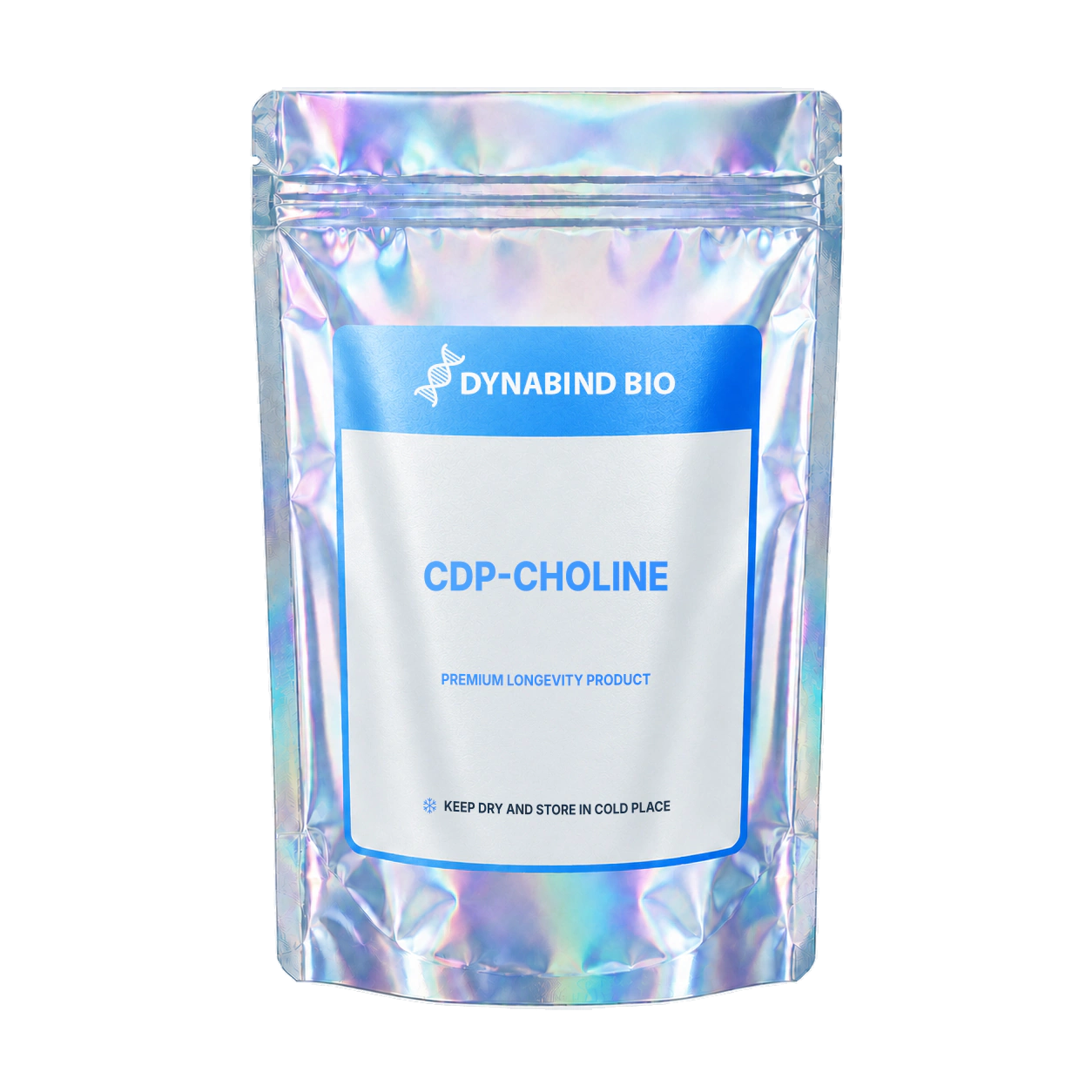 CDP-Choline supplement pouch for neuronal membranes, acetylcholine, memory and attention research by DynaBind Bio