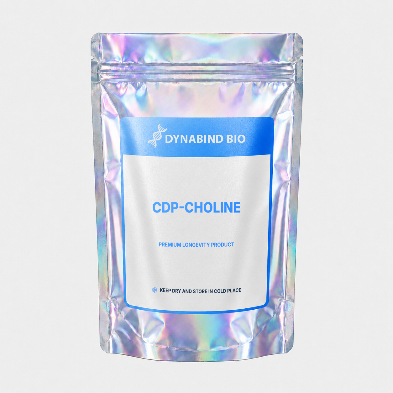CDP-Choline supplement pouch for neuronal membranes, acetylcholine, memory and attention research by DynaBind Bio